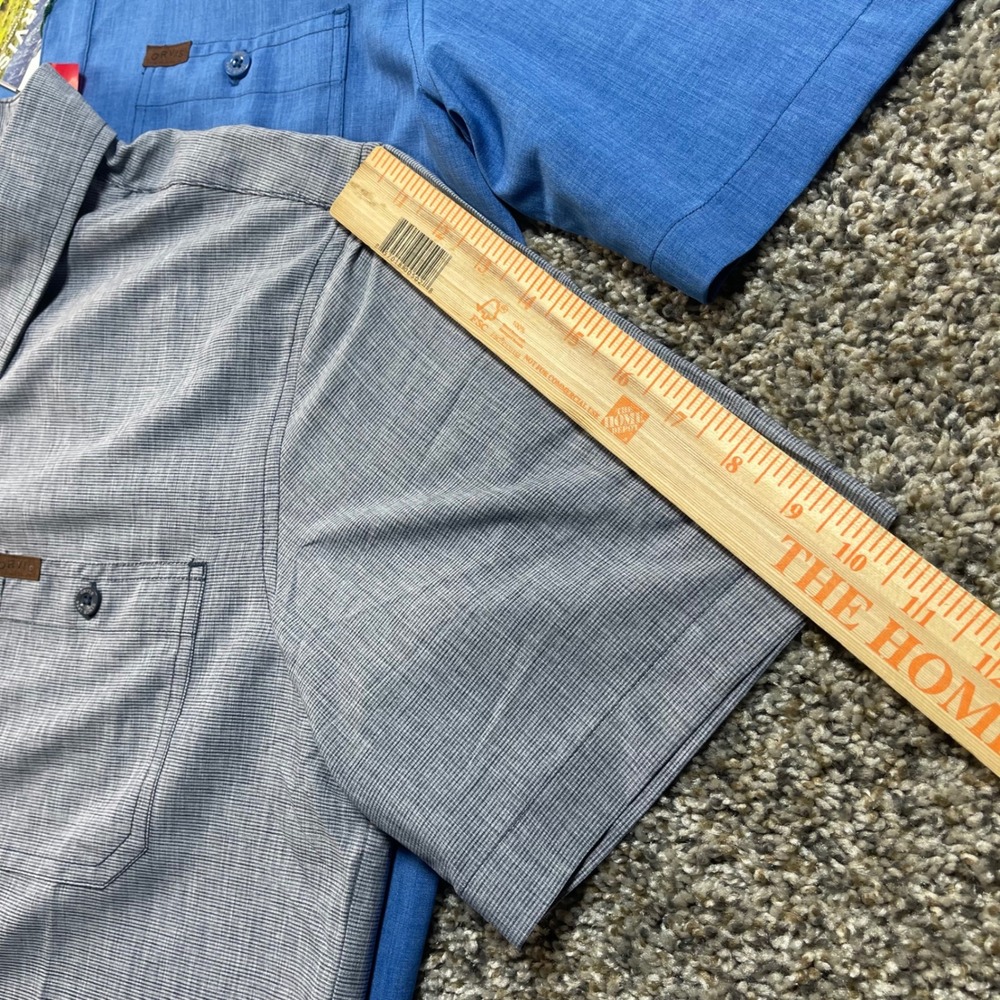 Orvis Mens M Short Sleeve Button Down Shirt 2 Pack Blue Grey Classic Collection‎ - Picture 5 of 9